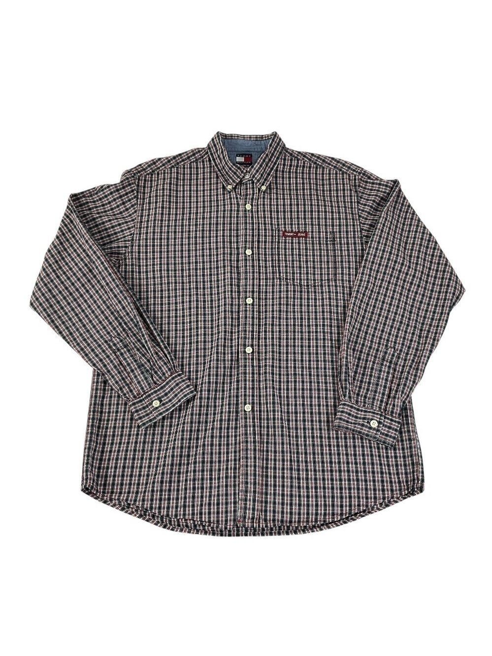 Tommy Hilfiger Size XL Plaid Button-Up Shirt Long Sleeve Classic Vinatge 2003